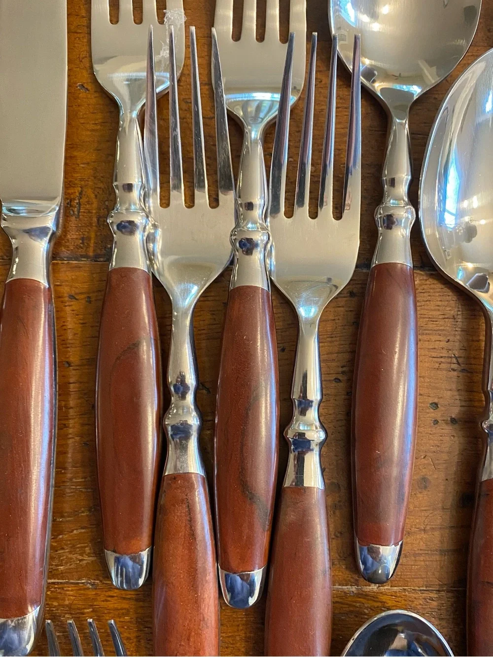 VTG Hampton Silversmiths Bistro Brown Flatware Set Stainless 19 Pieces